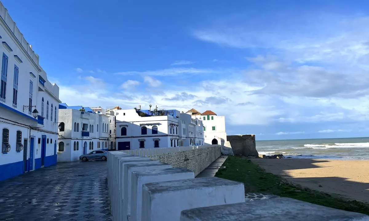 beach opposite the medina of Asilah