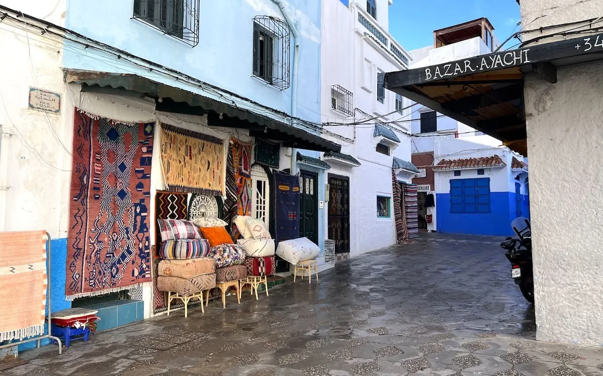 Carpet seller inside the medina of Asilah